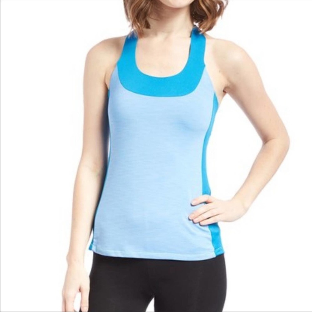 Moxie Cycling T Back Tank Top Azure Blue Size Small